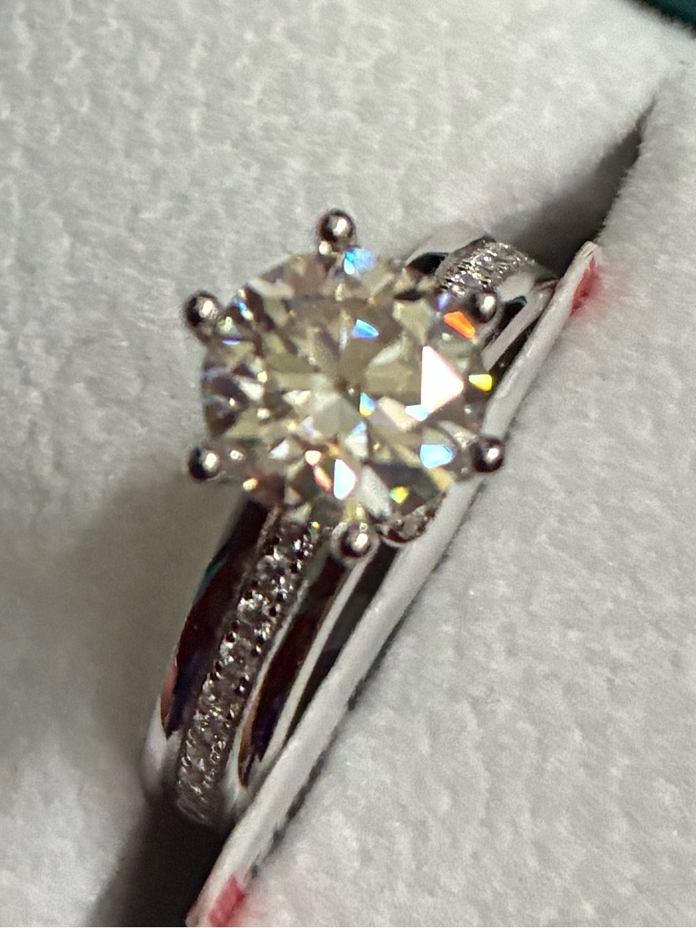 GRA Certified Moissanite 2 Carat Solitaire Ring in 925 Sterling Silver Size 9 - Picture 8 of 8